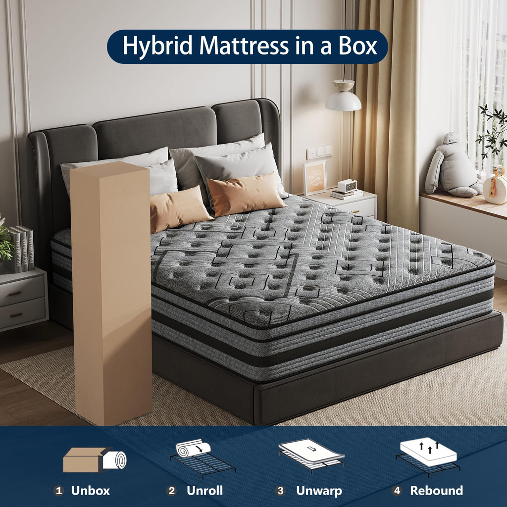 Queen Size Hybrid Memory Foam Mattress P300502